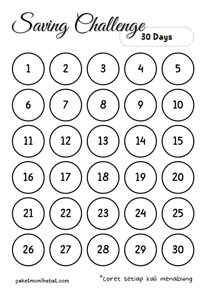 Template Saving Challenge - 30 hari