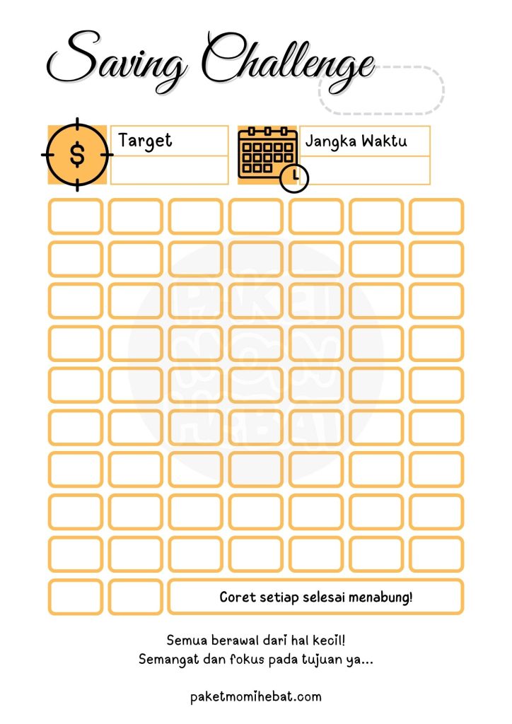 Template Saving Challenge - 60 hari kosongan