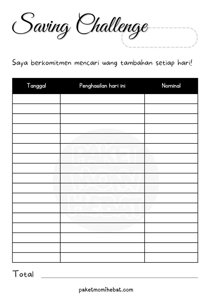 Template Saving Challenge - Find Extra Money